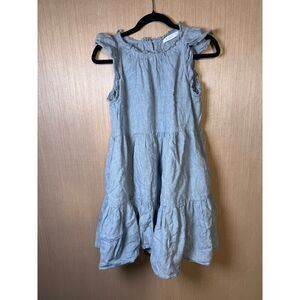 Blue Sleeveless Ruffle Dress